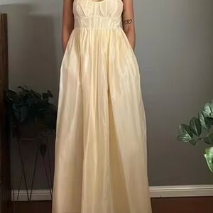 ULLA JOHNSON MARIZA COTTON BLEND ORGANZA MIDI DRESS CREAM